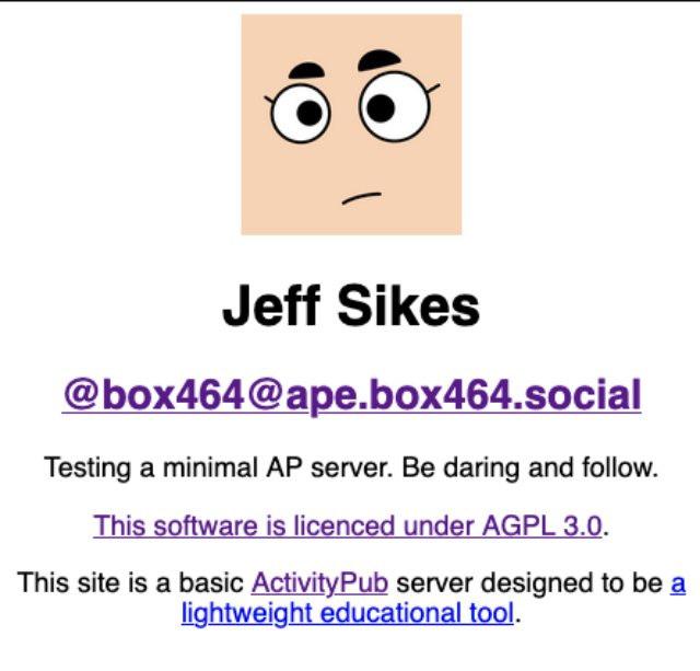 A screenshot of my A.P.E.S. account
