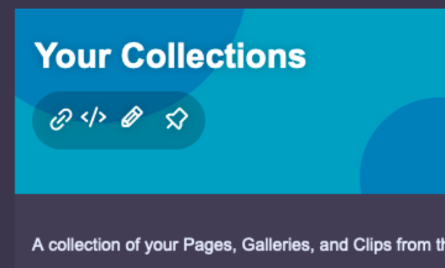 The banner of your page, showing four icons